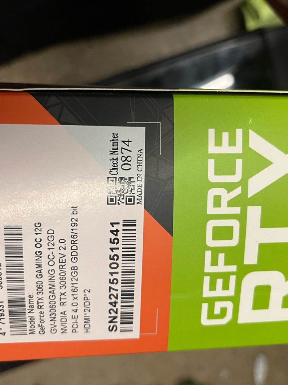 GIGABYTE GeForce RTX Graphics Card — Green/Black/Orange